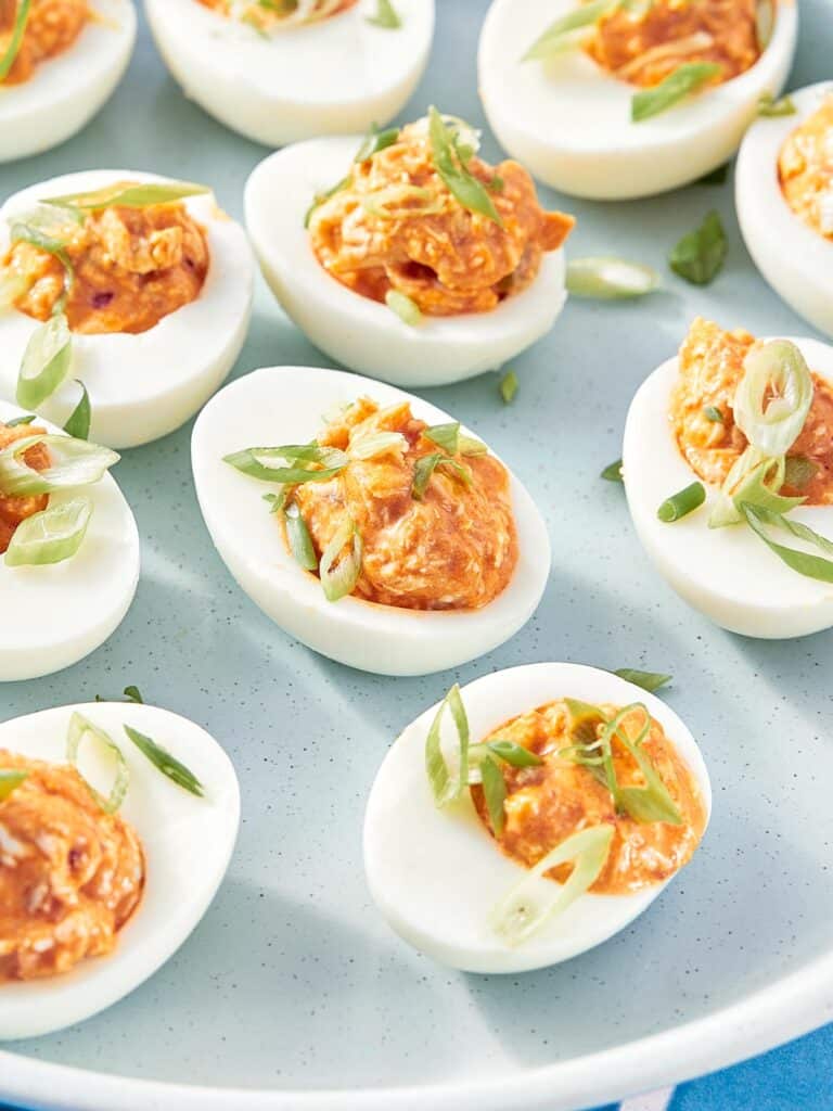 Buffalo Deviled Poached Eggs