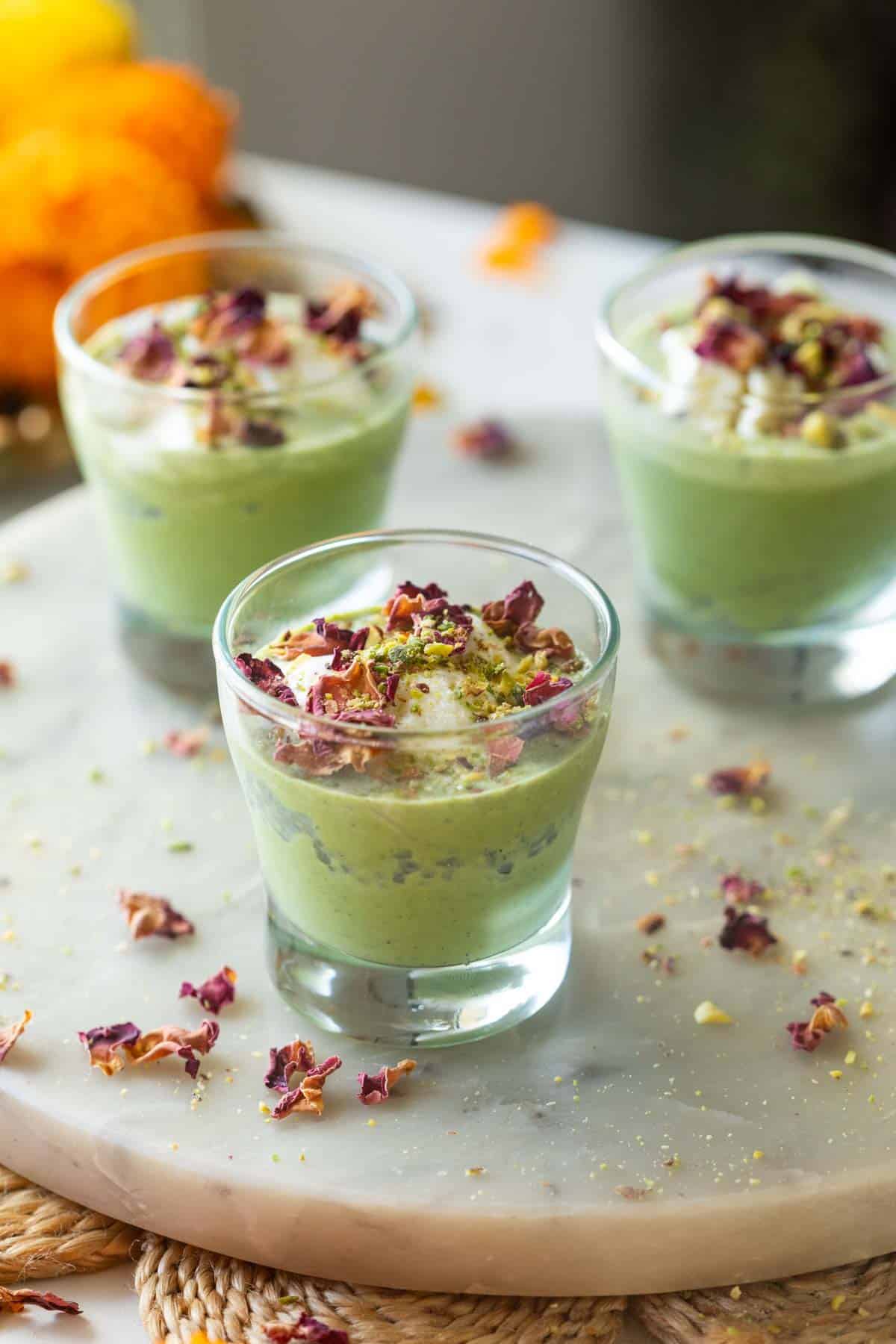 falooda paan shots served on a white platter