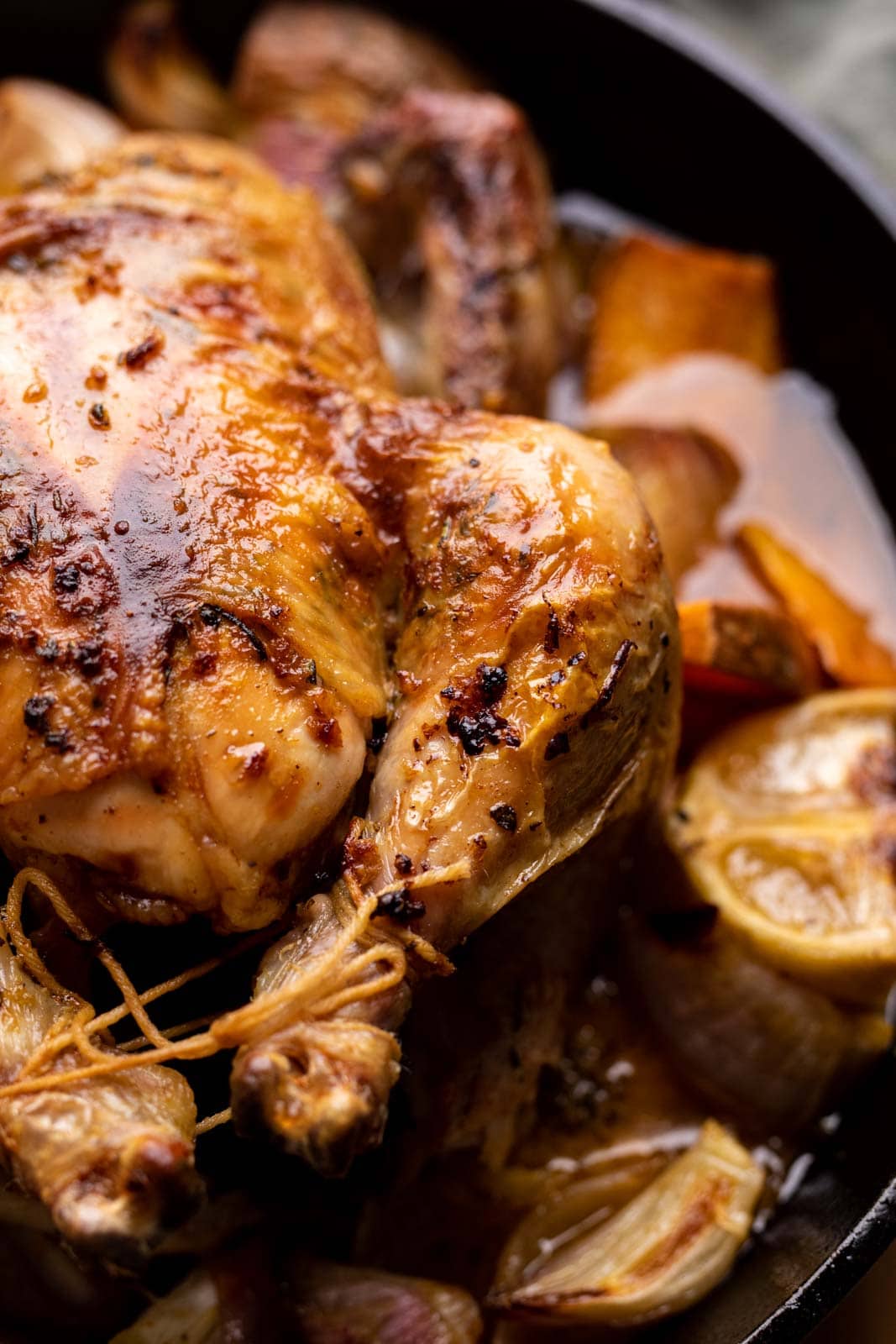 A closeup picture to show the crispy skin