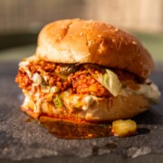 nashville fried chicken served in a burger