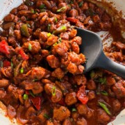 an image of soya manchurian in the pan ready to be served