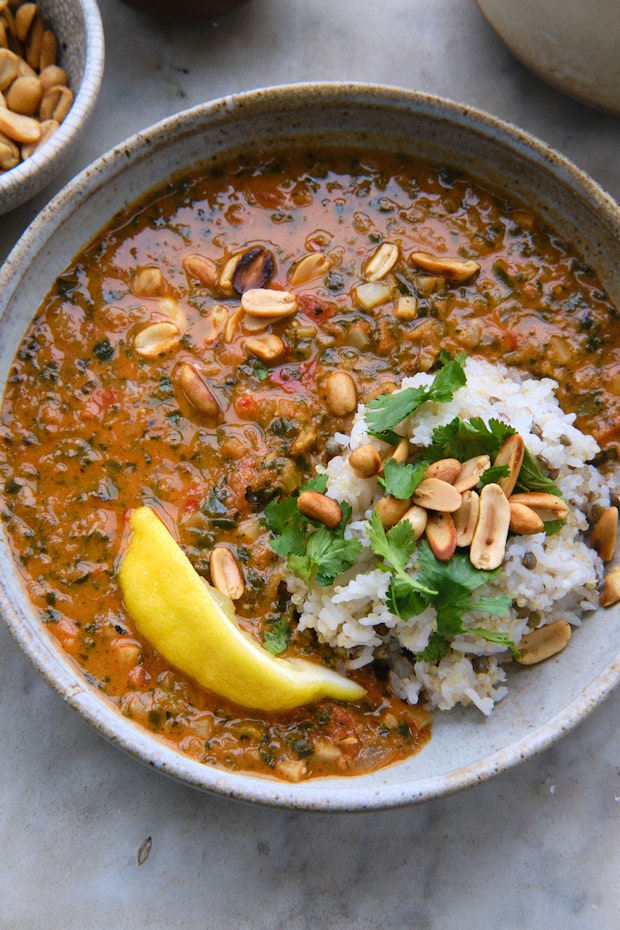 Peanut Soup (with Spinach and Miso)