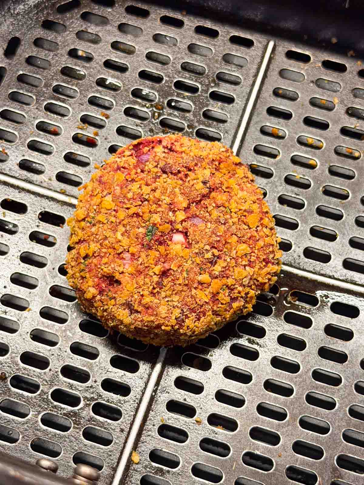 an image of rajma paneer tikki in the air fryer basket