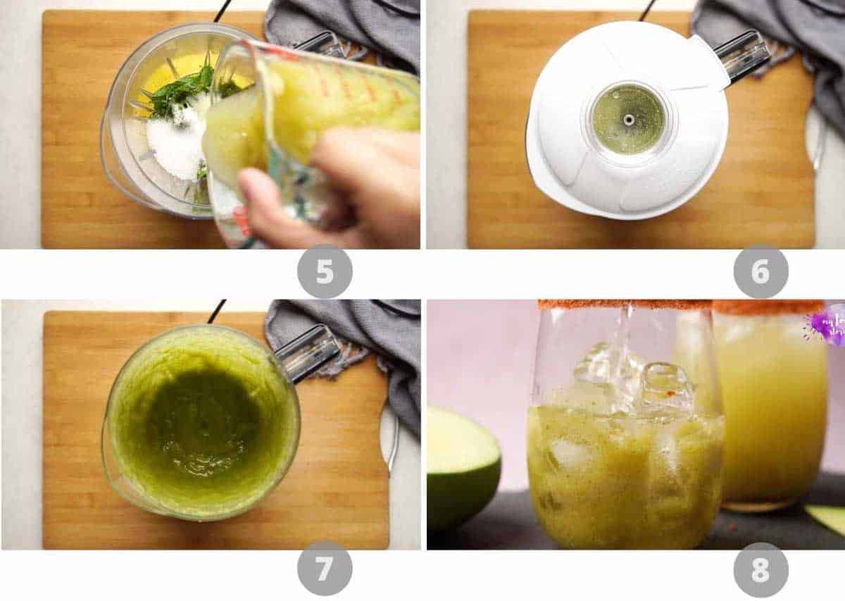 Step by step picture collage showing how to make aam panna