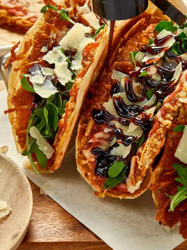 Crispy Chicken Parm Smashed Tacos in 30 Minutes