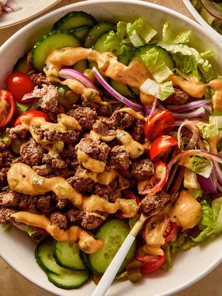 Healthy Burger Bowl with Secret Sauce
