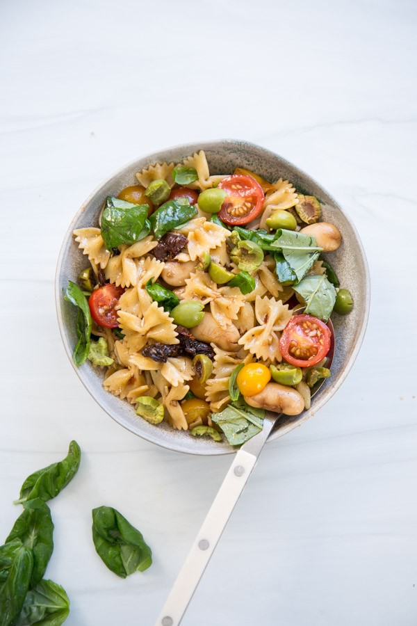 Italian Gluten Free Pasta Salad with Marinated Tomatoes