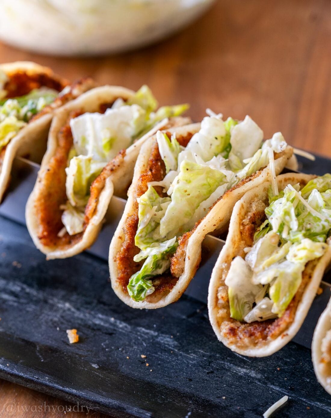 Easy Chicken Caesar Smash Tacos