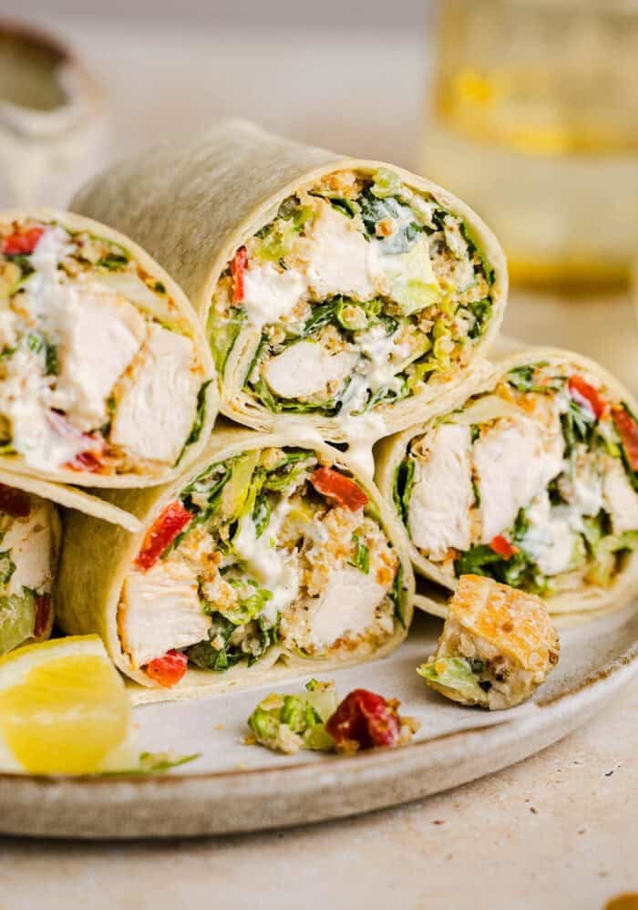 Healthy Chicken Caesar Wraps