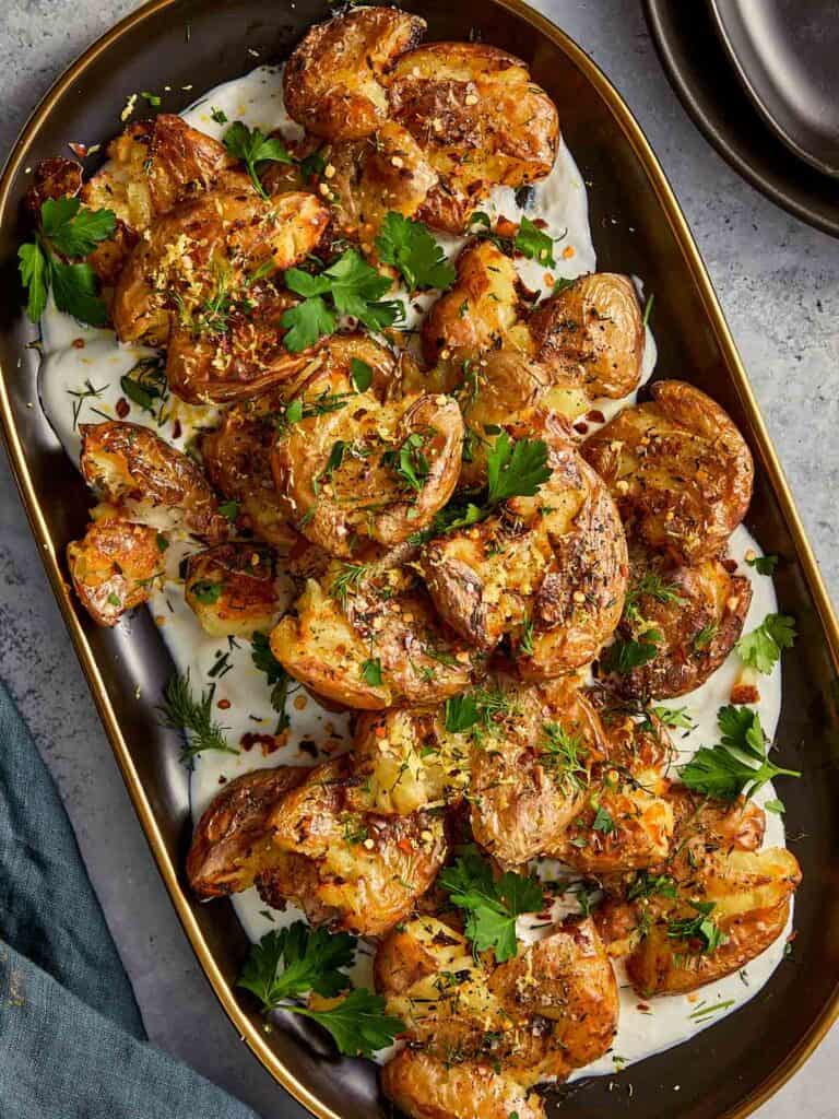 Crispy Smashed Potatoes (with Whipped Feta).