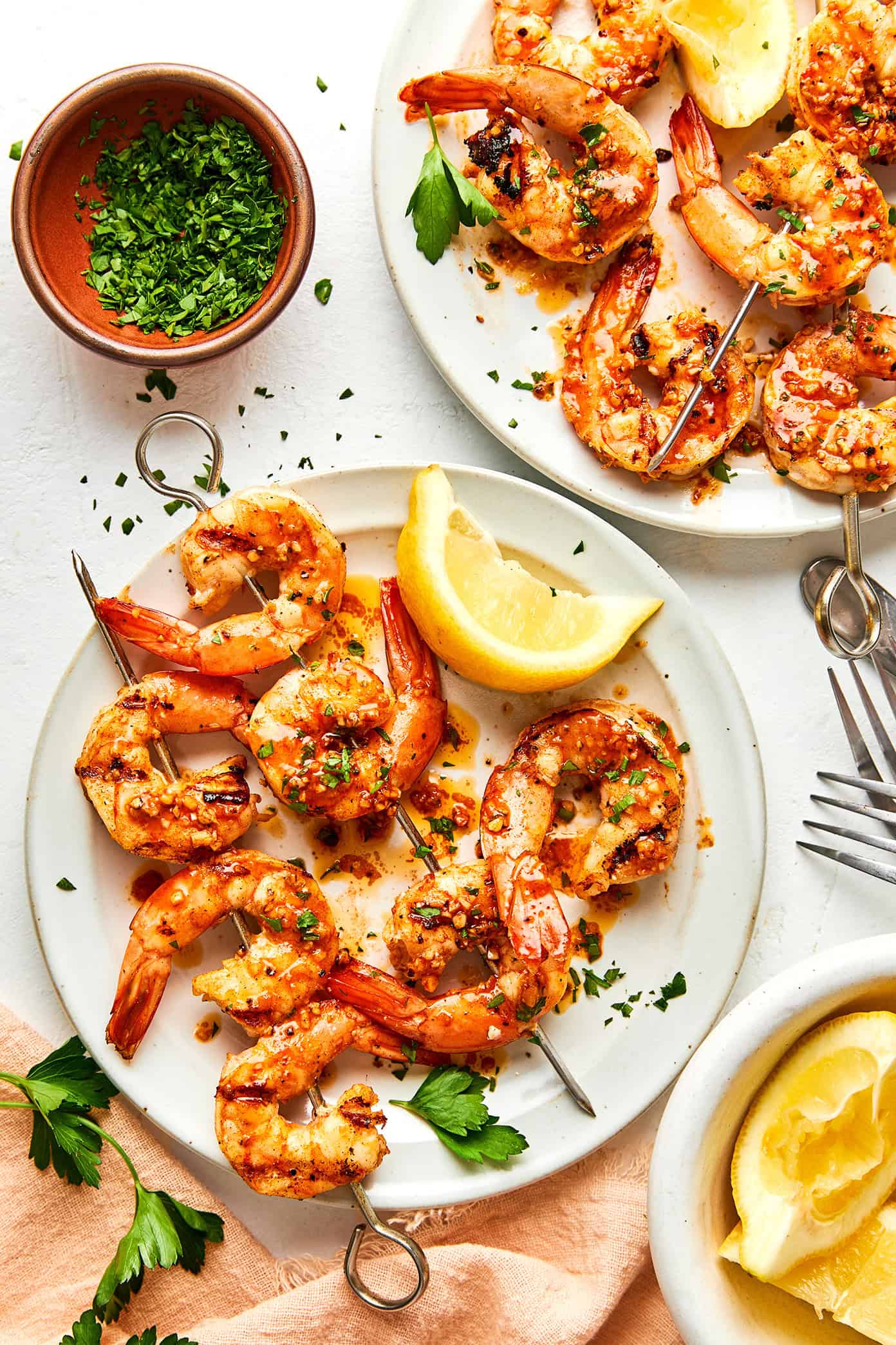 Lemon Garlic Butter Grilled Shrimp