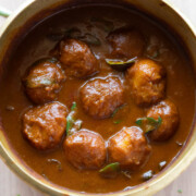 Mango Curry pictured in the copper pot that it was cooked in