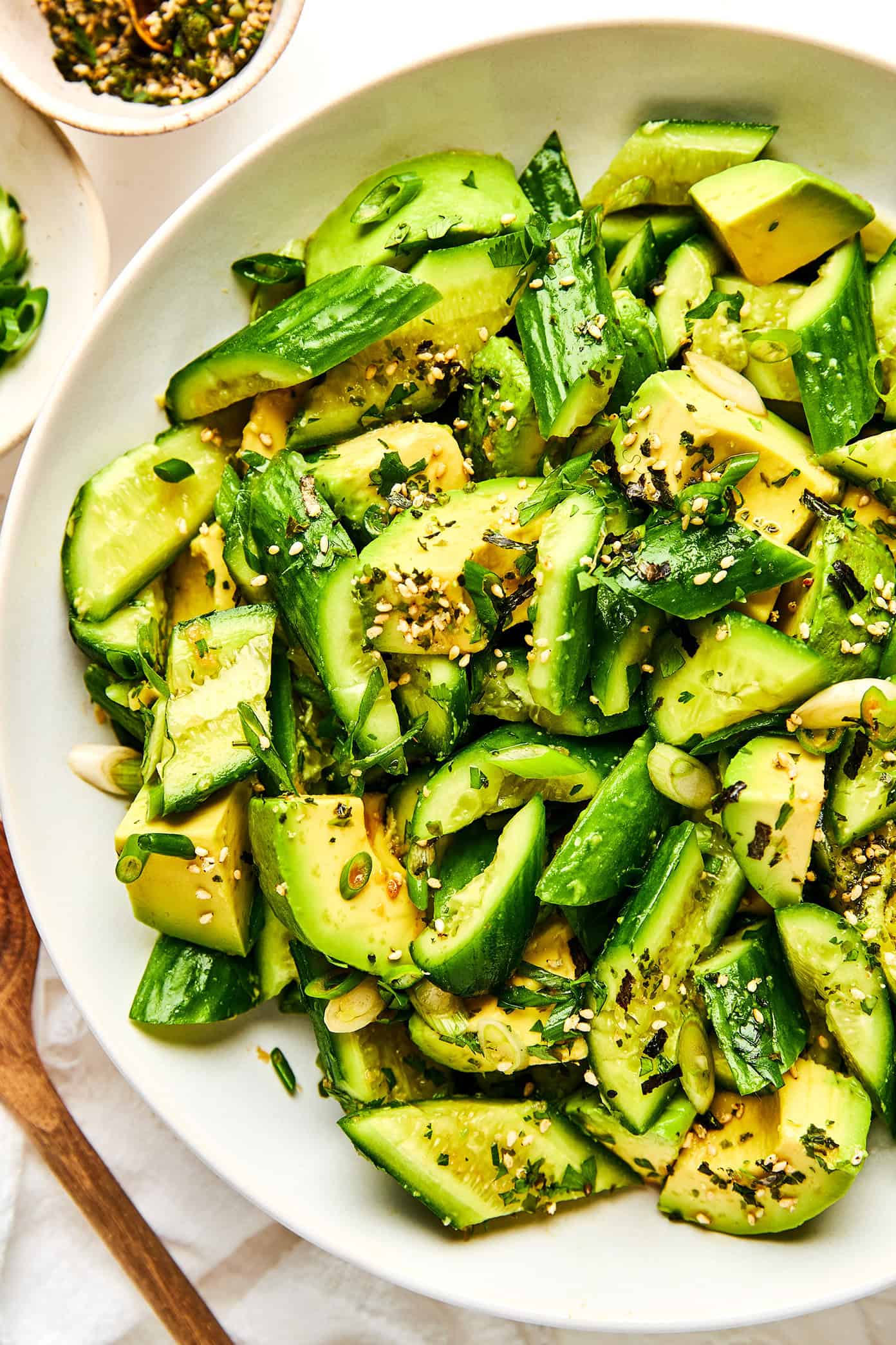 Smashed Cucumber Avocado Salad