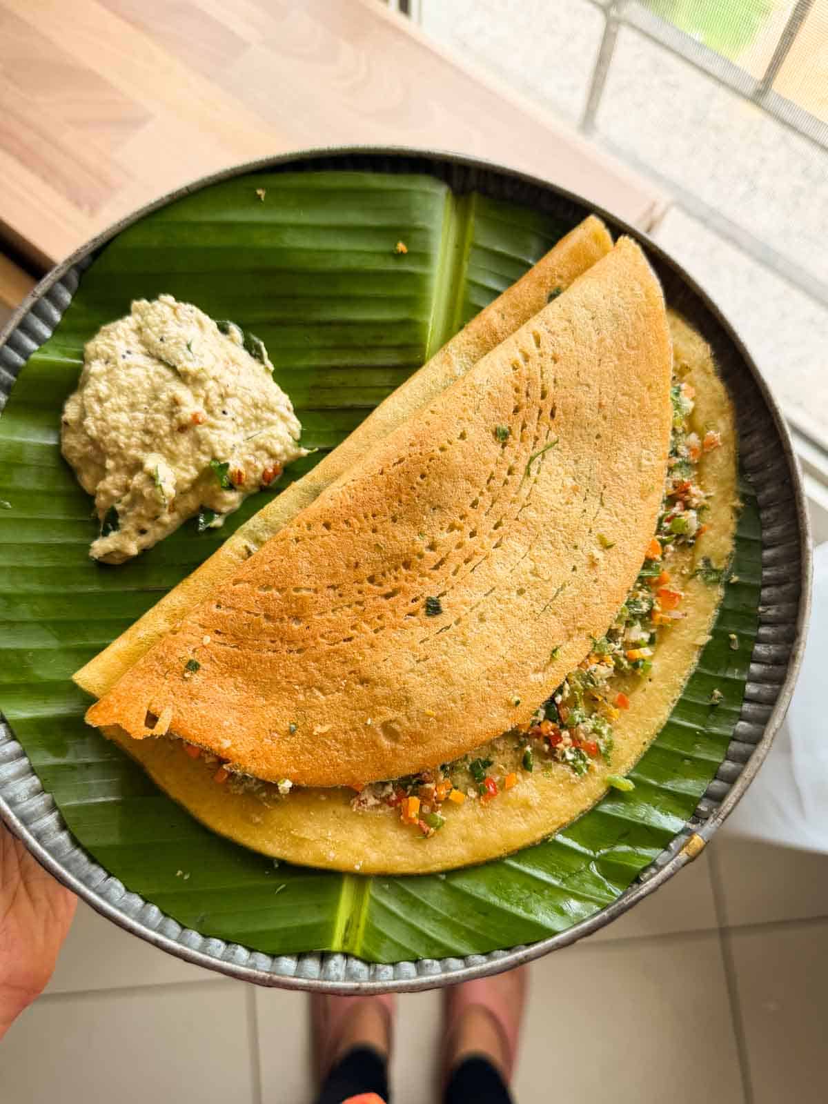 Stuffed Moong Dal Chilla (with high protein stuffing)
