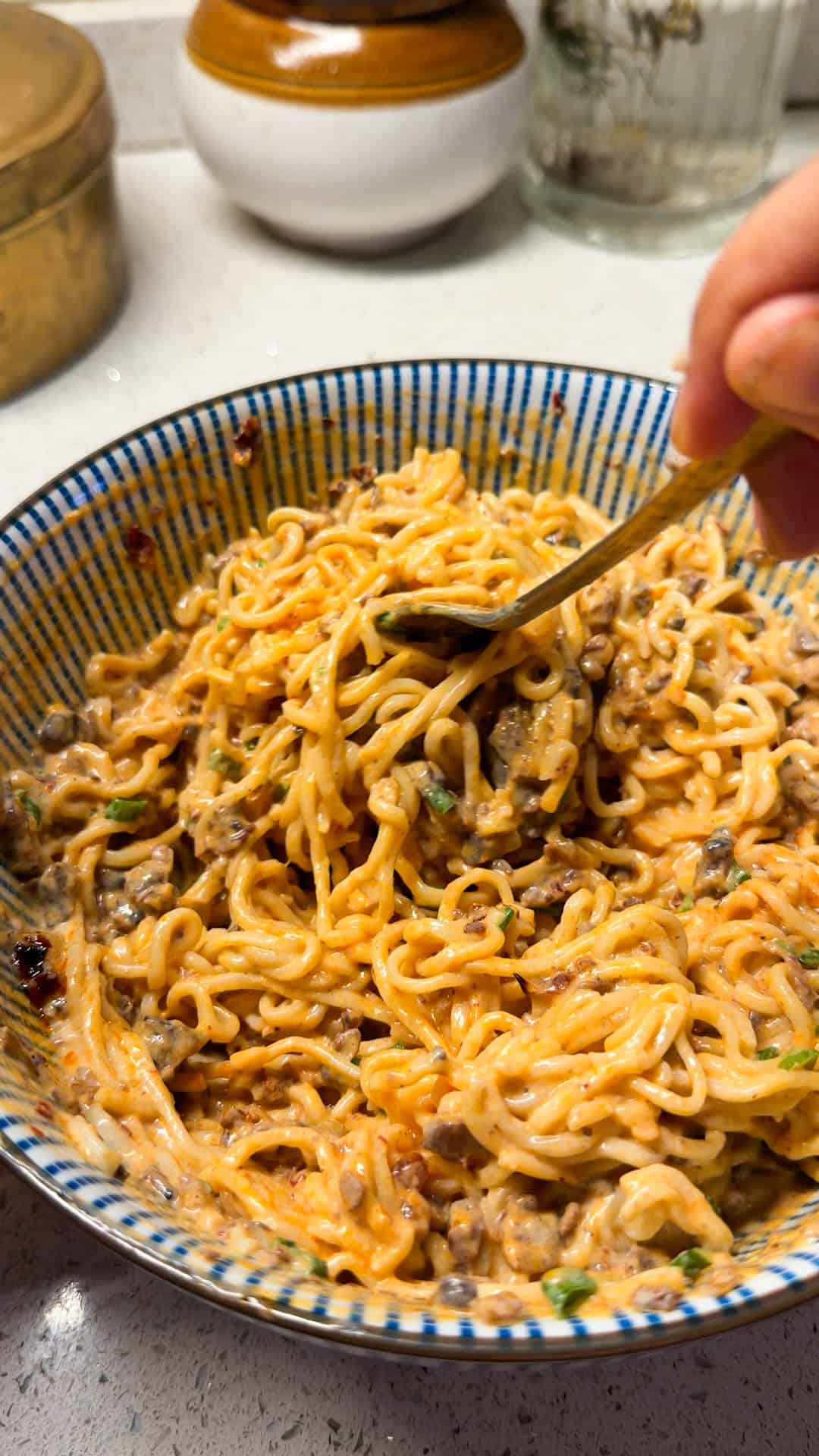 Creamy Chilli Tofu Noodles