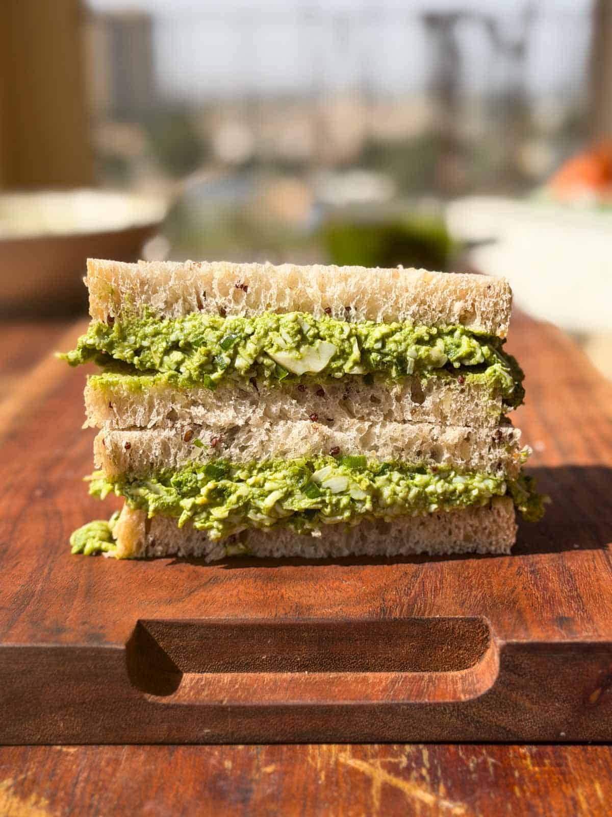 Healthy Chutney Cheese Egg Sandwich