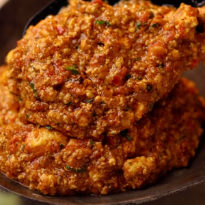 a close up shot amritsari paneer bhurji being served on a plate