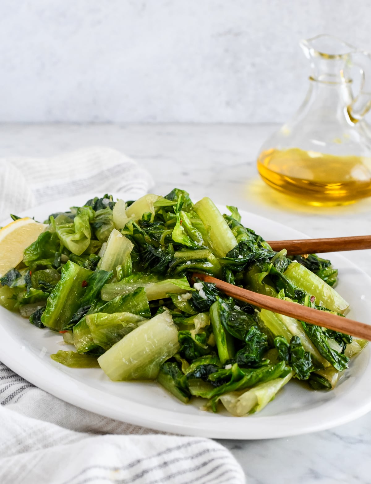 Easy Sautéed Romaine with Garlic and Lemon