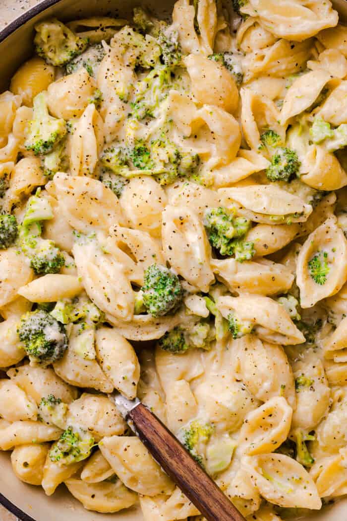 One Pot Creamy Broccoli Cheddar Pasta