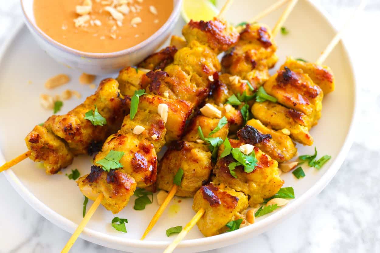 Chicken Satay with Peanut Sauce