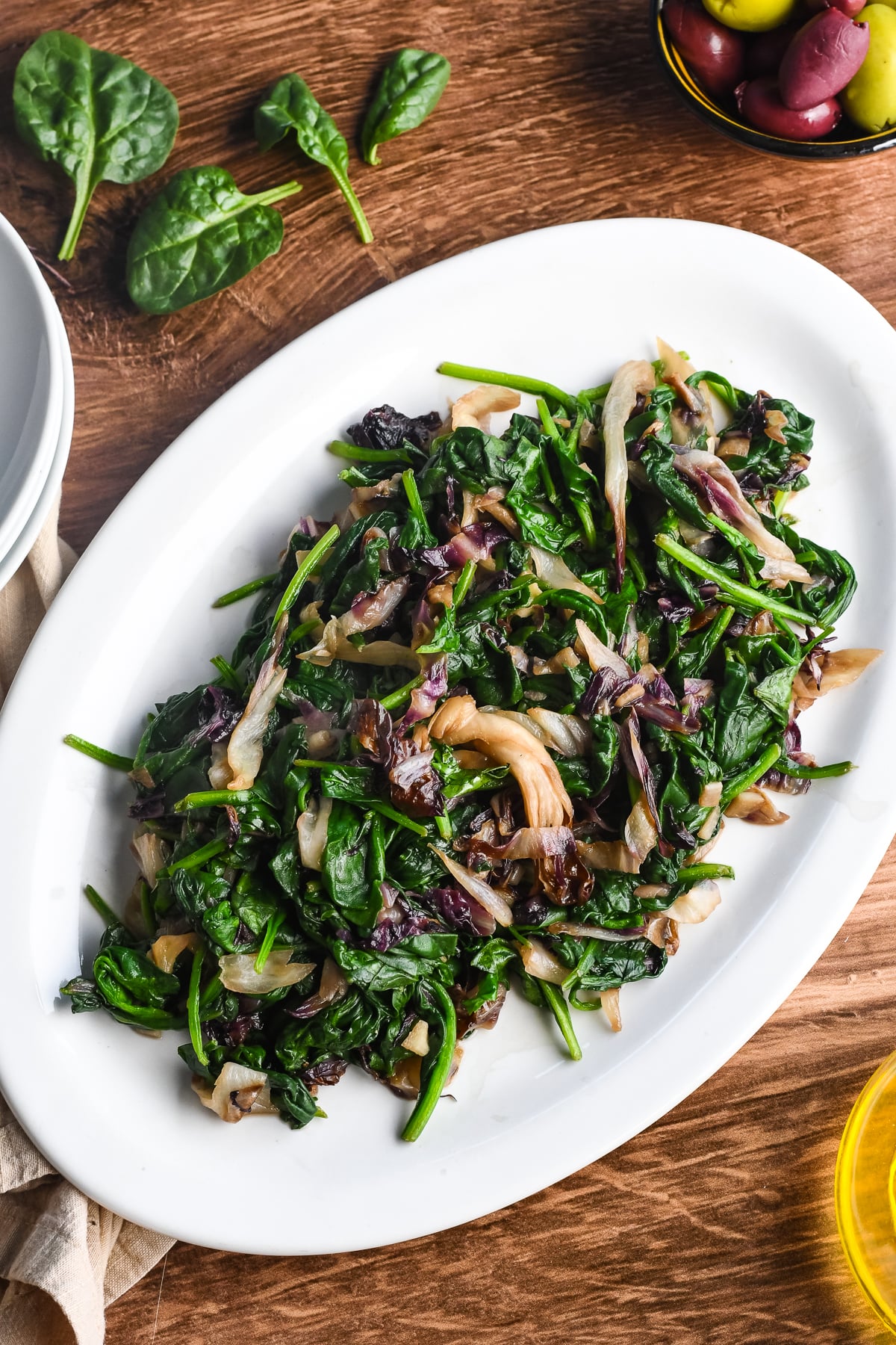 Easy Sautéed Spinach and Radicchio