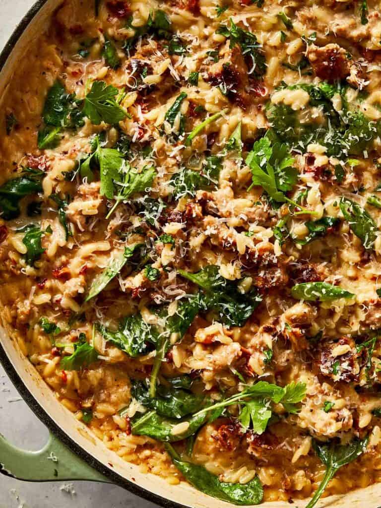 Italian Sausage Pasta (Easy Orzo Recipe)