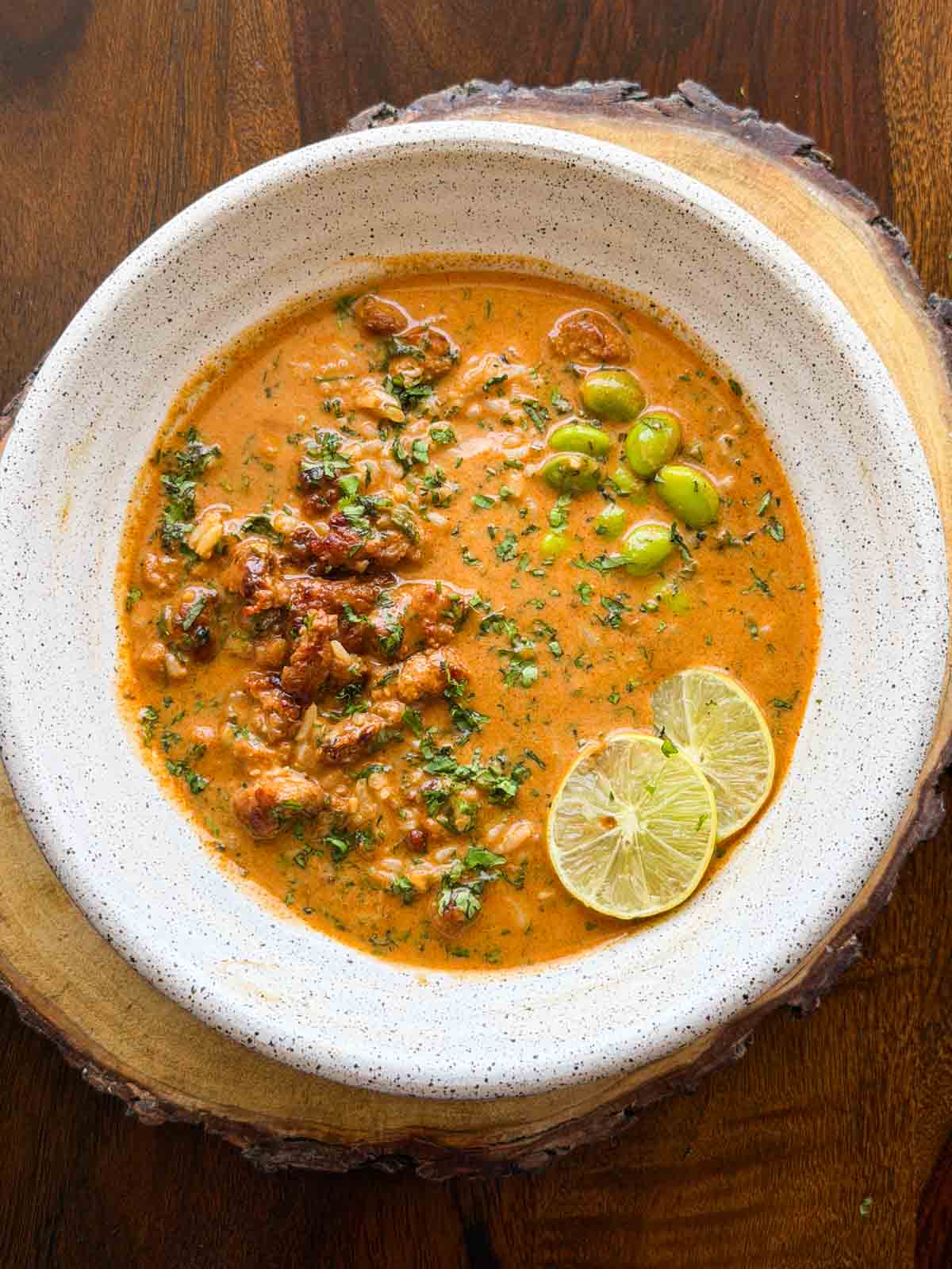 Spicy Chicken and Rice Broth Bowl